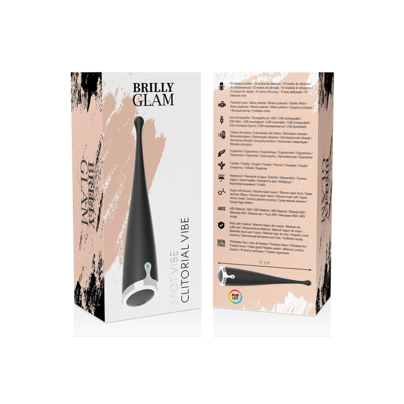 Brilly Glam - Spot Vibe Vibrador Clitorial Orgasmico Silicona Negro