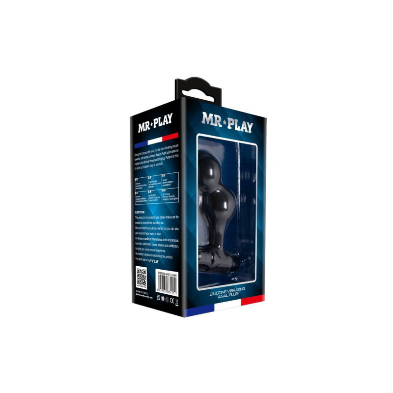 Mr Play - Plug Anal Vibrador De Silicona Negro | Vybes.it
