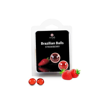 SECRETPLAY - 2 BRAZILIAN BALLS STRAWBERRY - SECRETPLAY COSMETIC