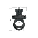Pretty Love - Doble Anillo Vibrador Con Estimulador Negro | Vybes.it