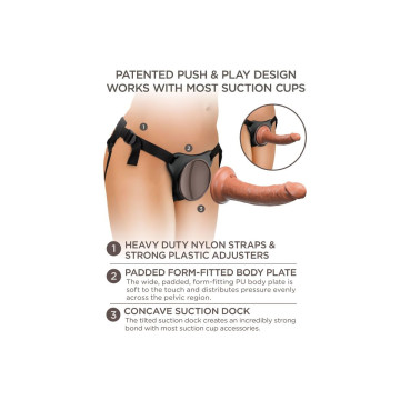 King Cock - Elite Comfy Adjustable Harness With Dildo 17.8 Cm |