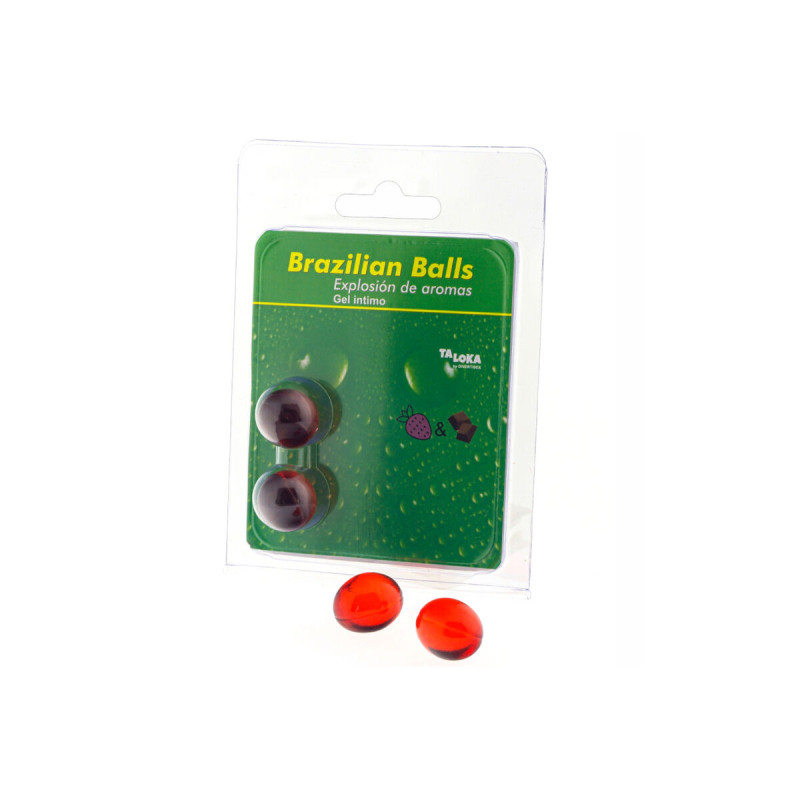 TALOKA - 2 SFERE BRASILIANE GEL INTIMO FRAGOLA E CIOCCOLATO - Palle b…