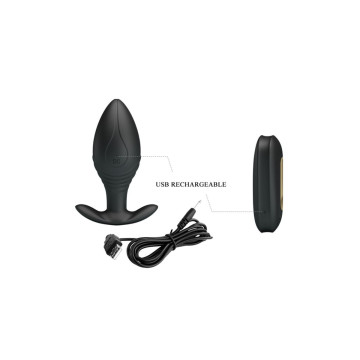 Pretty Love - Regina Plug Anal Vibrador Recargable Negro | Vybes.it