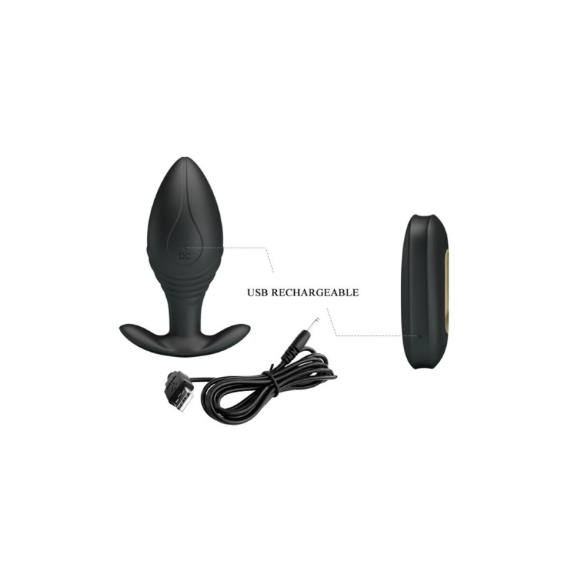 Pretty Love - Regina Plug Anal Vibrador Recargable Negro | Vybes.it