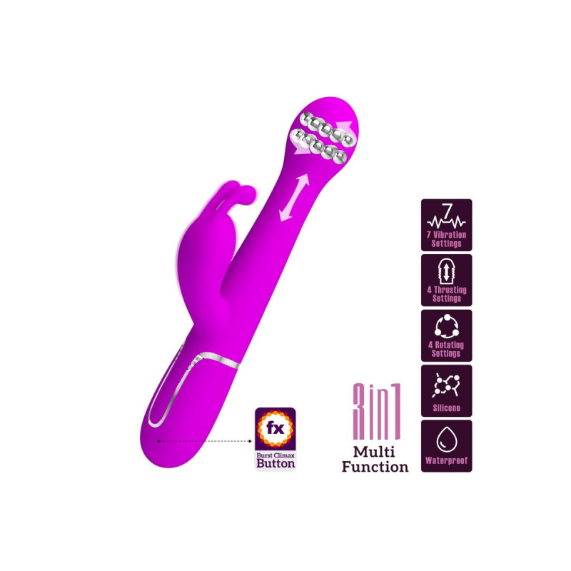 Pretty Love - Dejon Vibrador Rabbit 3 En 1 Multifunción Violeta |