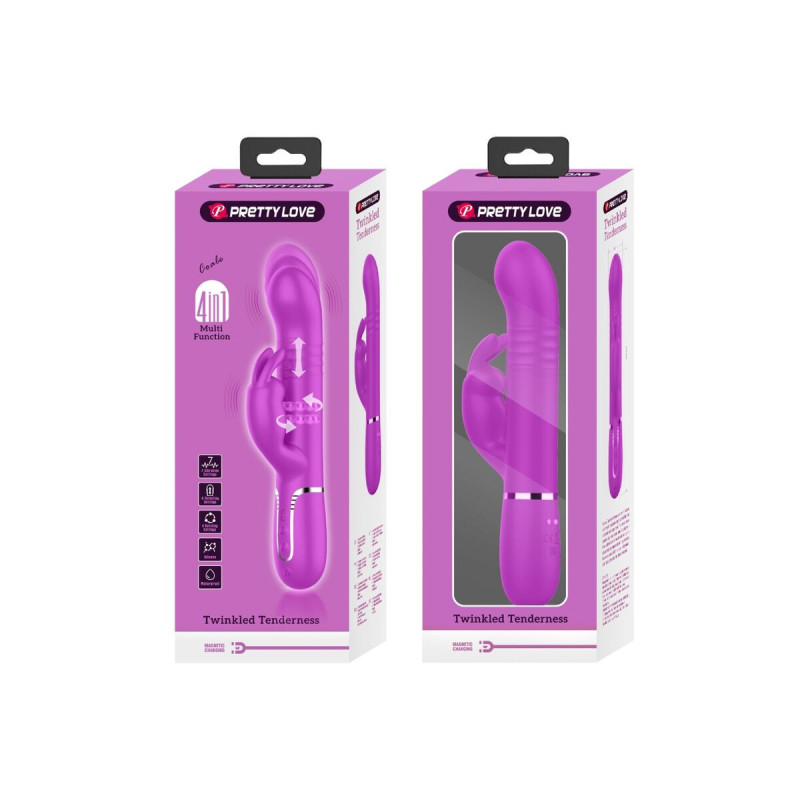 Pretty Love - Vibrador Coale Rabbit Perlas Violeta | Vybes.it
