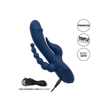 Calexotics - Vibrador Triple Orgasm Azul | Vybes.it