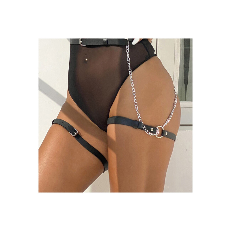 Subblime - Ledergürtel Harness Schwarz Eine Grösse | Vybes.it