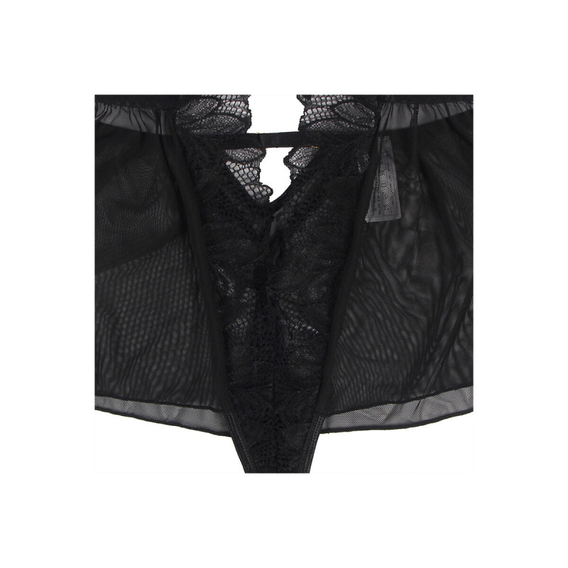 Subblime - Teddy Cuello Halter Espalda Descubierta Encaje Negro S/M