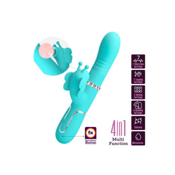 Pretty Love - Vibrador Rabbit Multifunción 4 En 1 Mariposa Verde