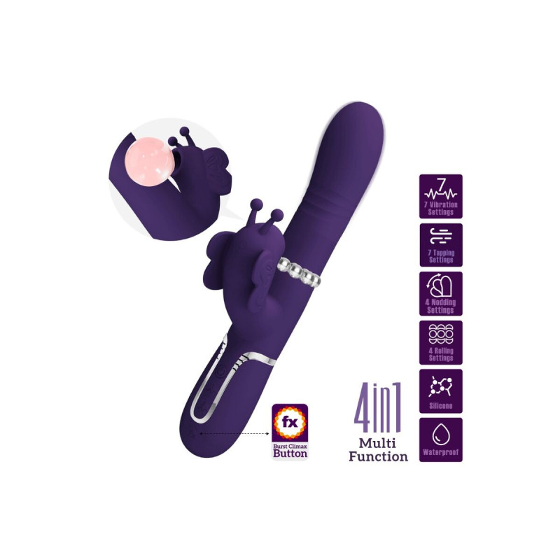 Pretty Love - Vibrador Rabbit Multifunción 4 En 1 Mariposa Morado |