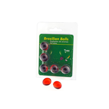 TALOKA - 5 BOULES BRÉSILIENNES GEL INTIME FRAISES & CHAMPAGNE