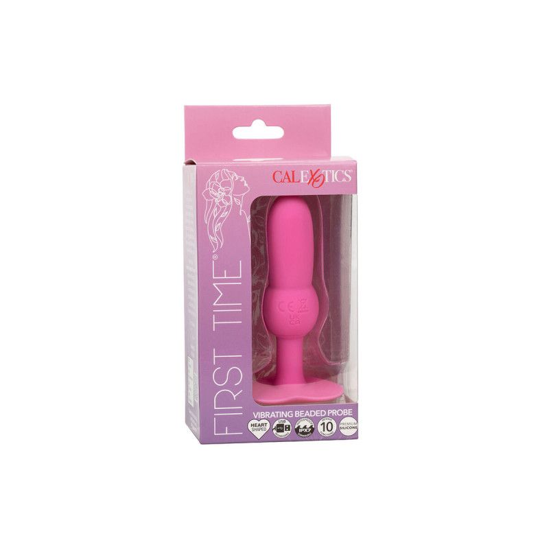Calexotics - First Time Sonde Anal Plug Perlée 10 Vibrations Rose |