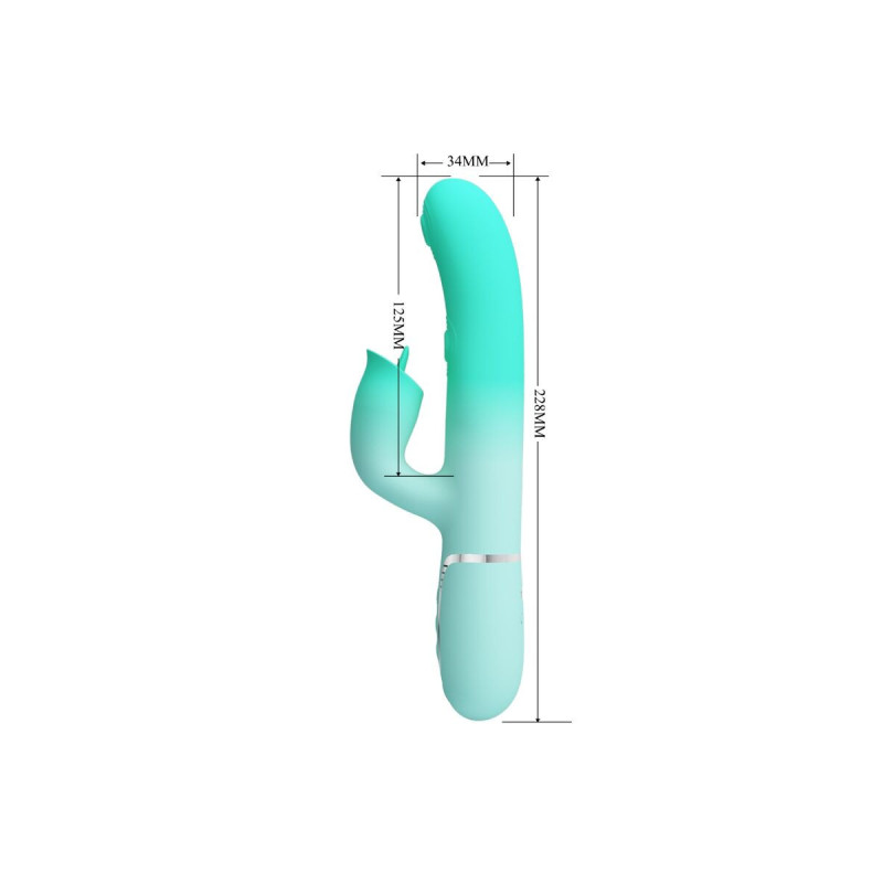 Pretty Love - Gigi Multifunktions - Rabbit - Vibrator Aquagrün |