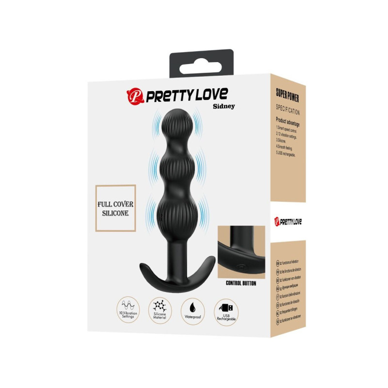 Pretty Love - Sidney Vibrador Anal 10 Vibraciones Negro | Vybes.it