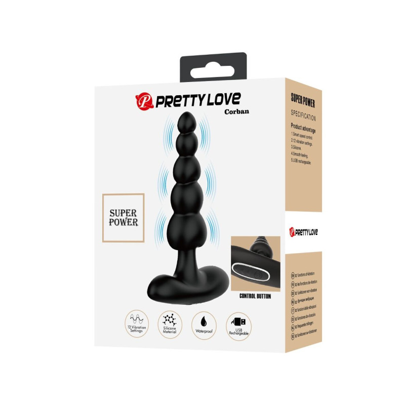 Pretty Love - Corban Vibrador Anal 10 Vibraciones Negro | Vybes.it