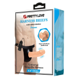 PRETTY LOVE - HARNESS BRIEFS CON VIBRACIÓN DILDO INCLUIDO