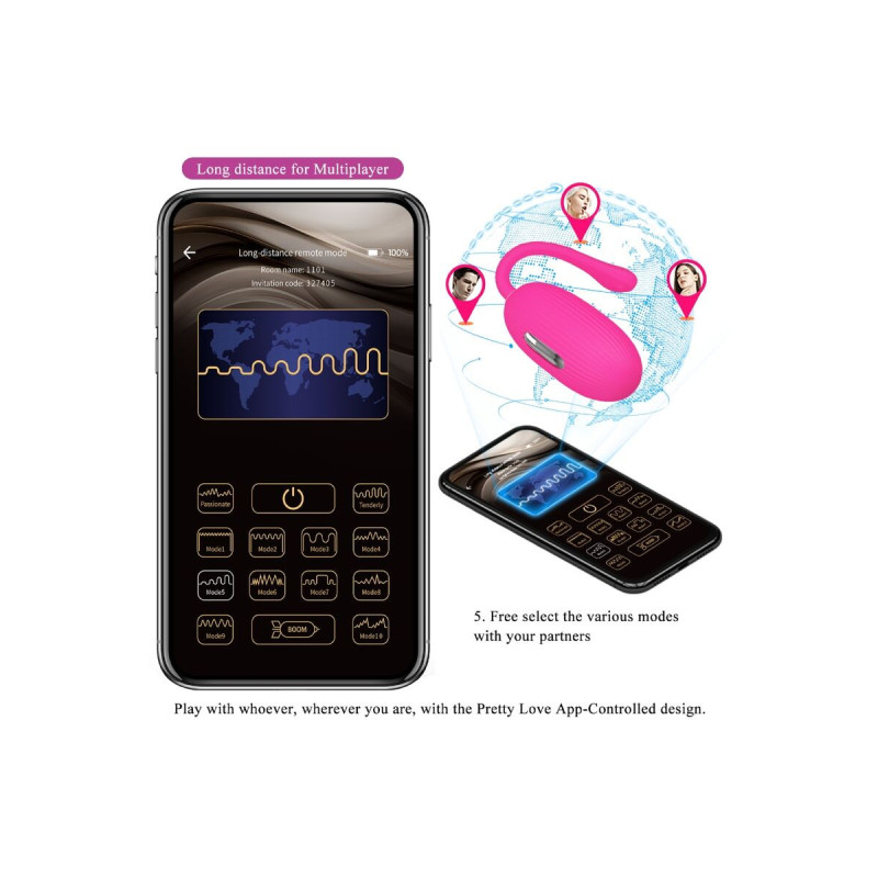 Pretty Love - Doreen Huevo Vibrador Recargable Magenta Control