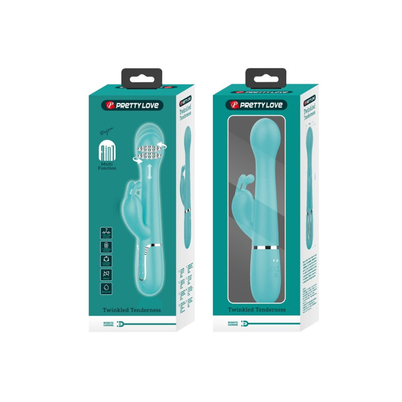 Pretty Love - Dejon Vibrador Rabbit 3 En 1 Multifunción Verde Agua