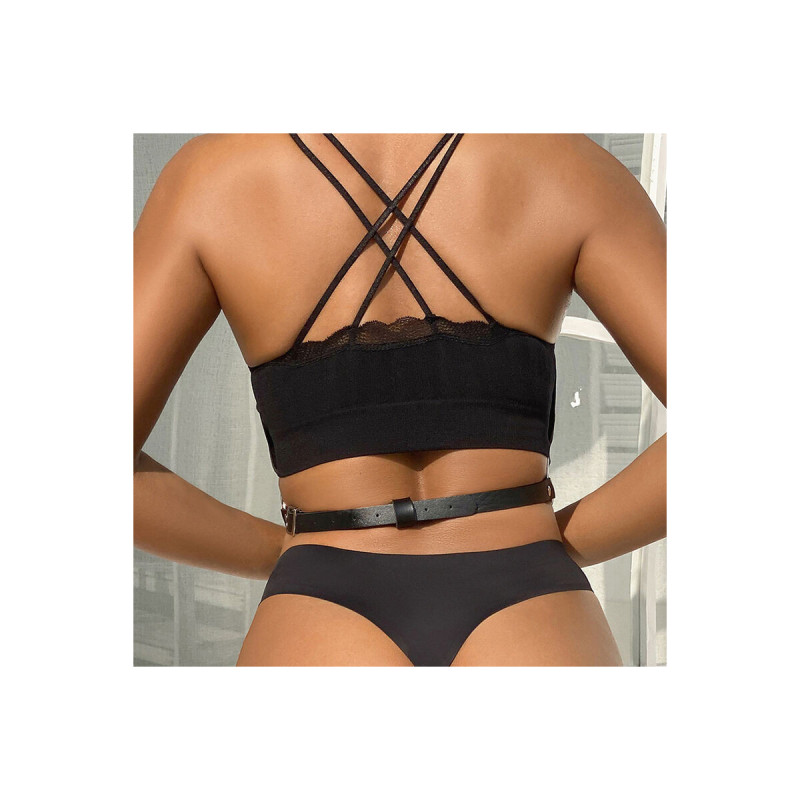 Subblime - Arnés De Pecho Cadenas Cuero Negro Talla Única | Vybes.it