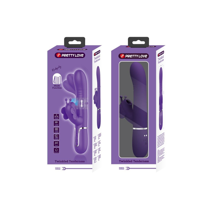 Pretty Love - Vibrador Rabbit Multifunción 4 En 1 Mariposa Morado |