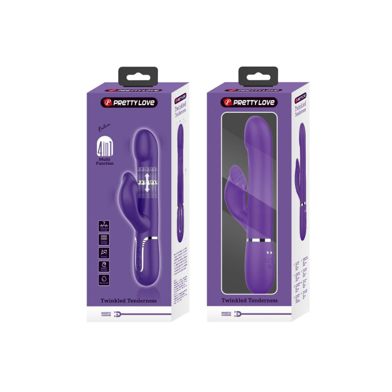 Pretty Love - Zalin Vibrador Rabbit Perlas 4 En 1 Morado | Vybes.it