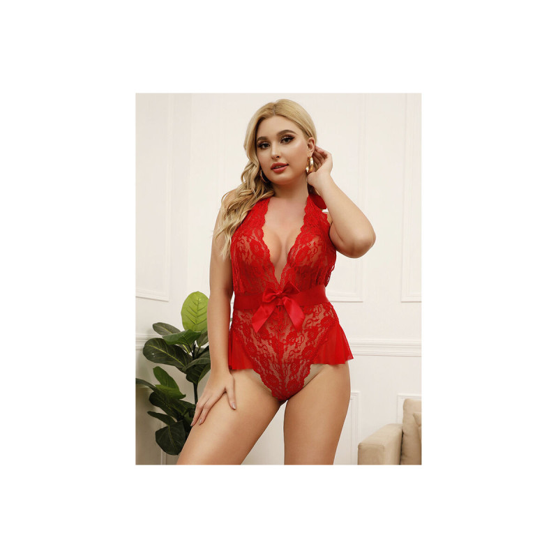 Subblime - 953980 Sexy Body Mit Rüschen + Gürtel Rot L/Xl | Vybes.it