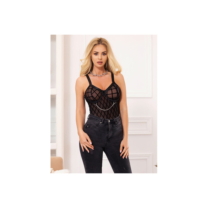Subblime - 9542277 Body Mit Ketten + Strumpfgürtel Schwarz L/Xl |