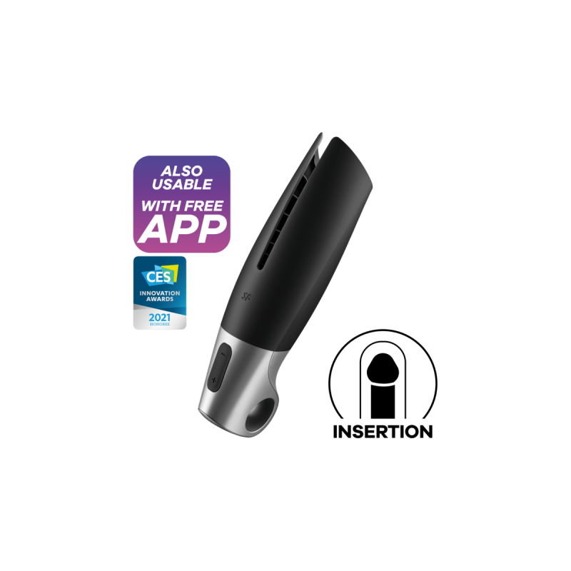 Satisfyer - Power Masturbator Negro Y Plata | Vybes.it