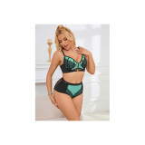 Subblime - 955557 Grünes Lackleder - Netz - Zipper - Bh - Set S/M |