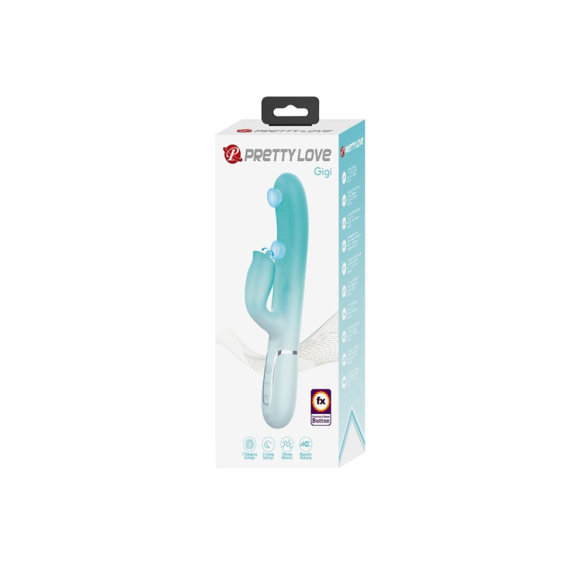 Pretty Love - Gigi Multifunktions - Rabbit - Vibrator Aquagrün |