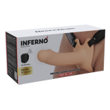 HIDDEN DESIRE - INFERNO STRAP-ON FUNDA PARA PENE CON VIBRACIÓN 16 CM