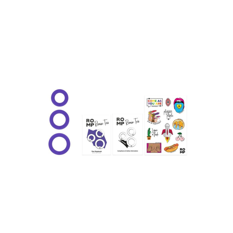 ROMP - REMIX TRIO SET DI 3 ANELLI PER PENE IN SILICONE VIOLA - Cockri…