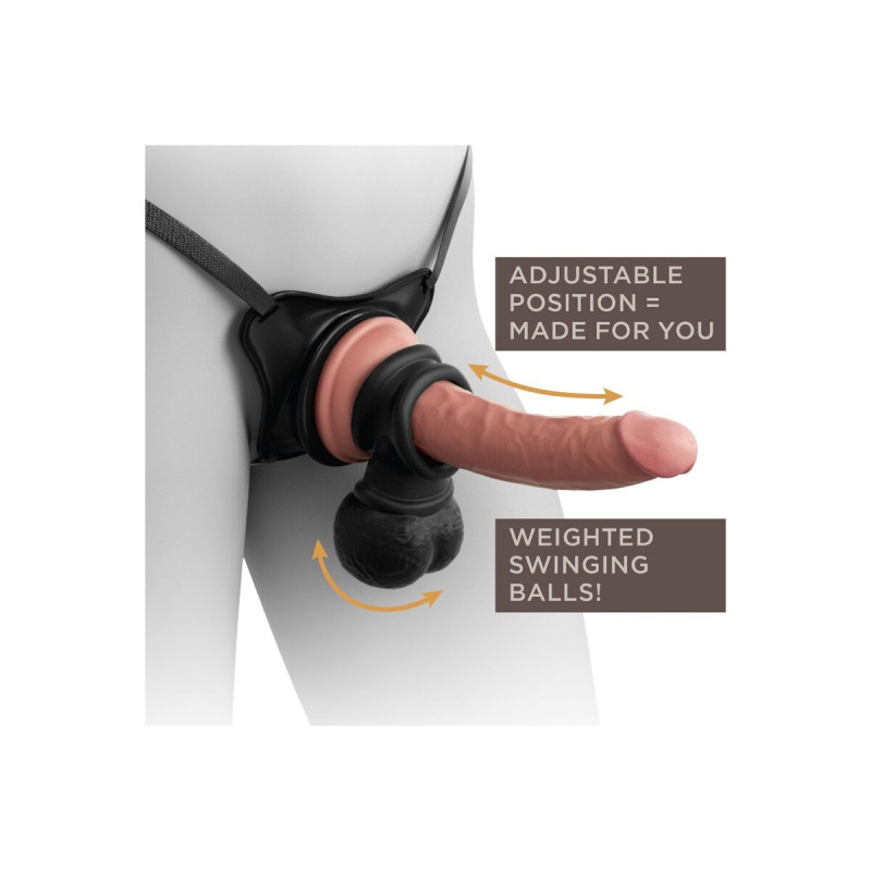 King Cock - Elite Deluxe Verstellbares Harness - Kit Ring Mit Hoden