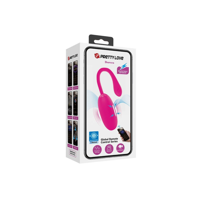 Pretty Love - Oeuf Vibrant Rechargeable Doreen Magenta Télécommande