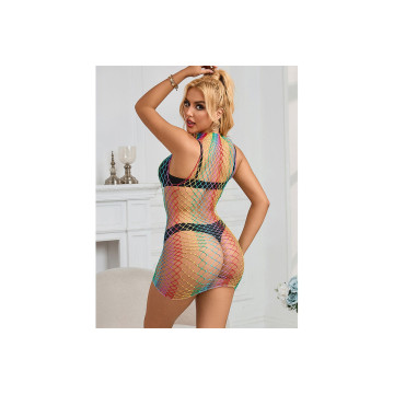 SUBBLIME - 952433 VESTITO A RETE SENZA MANICHE COLLO ALTO ARCOBALENO…