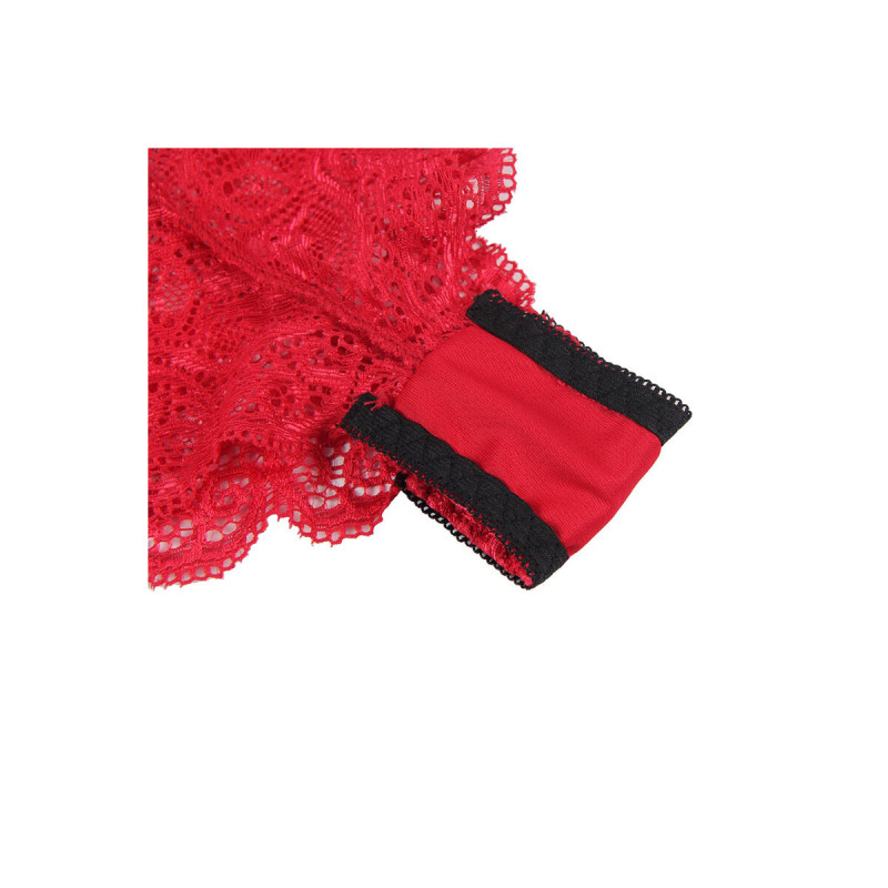 Subblime - 953904 Nachthemd + Höschen Aus Seide Und Spitze Rot L/Xl