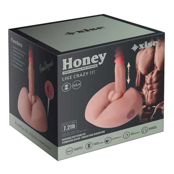 XISE - HONEY REALISTIC DILDO MASTURBATOR WITH VIBRATION 25 CM