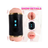 SHEQU - KAY MASTURBADOR DOBLE CON VIBRACIÓN DUAL BOCA Y VAGINA