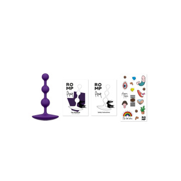 ROMP - AMP PURPLE FLEXIBLE SILICONE ANAL BEADS 12.5 CM PURPLE