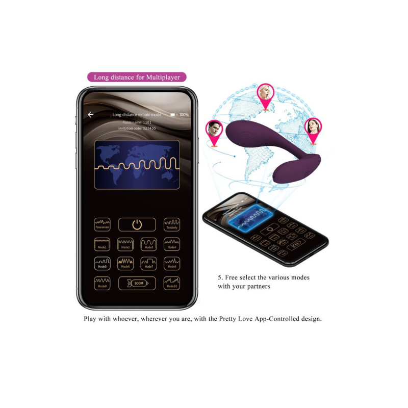 Pretty Love - Baird G - Spot 12 Vibraciones Recargable Lila App |