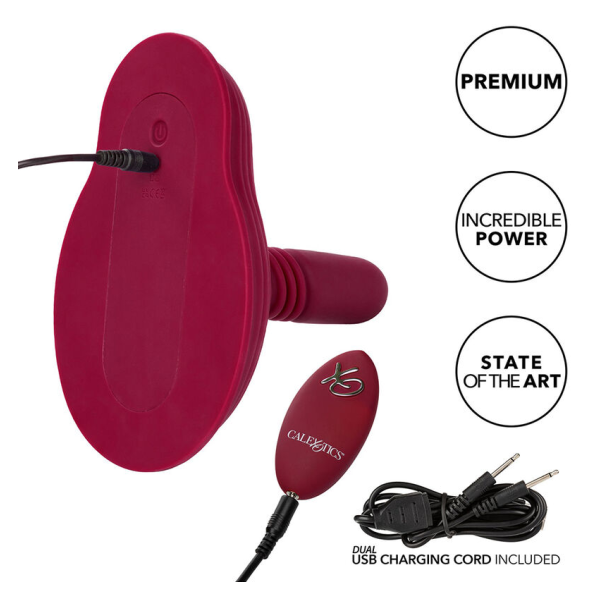 CALEXOTICS - RIDER MASSAGER DOUBLE MOTEUR TÉLÉCOMMANDE ROUGE