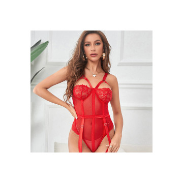 Subblime - Teddy Con Liguero Detalle Tiras Pecho Rojo S/M | Vybes.it