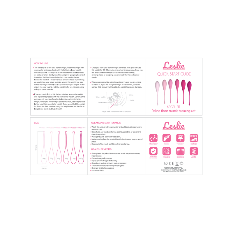 Leslie - Kegel Fit Entregador Suelo Pelvico 6 Pesos | Vybes.it