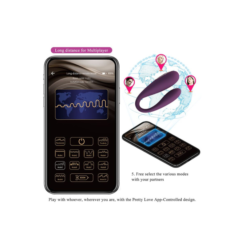 Pretty Love - August Remote Global Doppelt Vergnügen Vibrator |