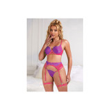 Subblime - 955359 Set Sujetador Con Encaje Y Ligueros Rosa Y Morado