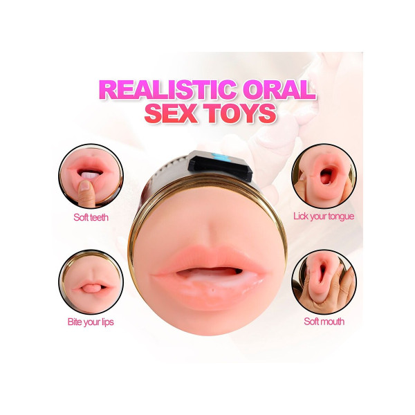 SHEQU - KAY MASTURBADOR DOBLE CON VIBRACIÓN DUAL BOCA Y VAGINA
