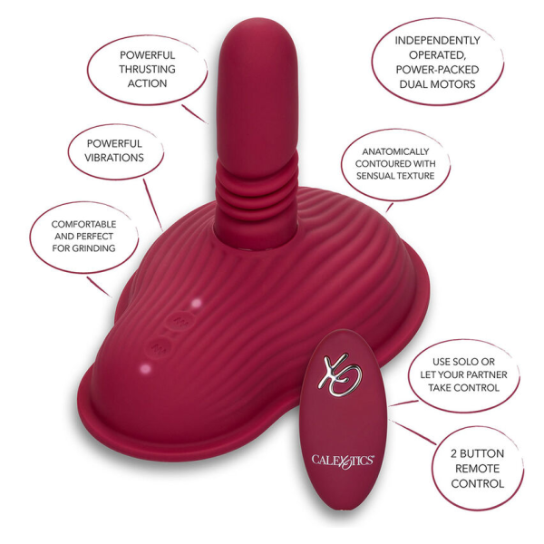 CALEXOTICS - RIDER MASSAGER DOUBLE MOTEUR TÉLÉCOMMANDE ROUGE
