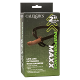 CALEXOTICS - EXTENSION PERFORMANCE MAXX RÉALISTE AVEC HARNAIS PEAU MARRON