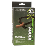 CALEXOTICS - PERFORMANCE MAXX EXTENSIÓN CON ARNÉS PIEL MORENO
